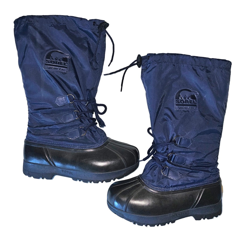 SOREL Snowlion Tall Snowboots Blue Lined Boots size 10 - Picture 2 of 10